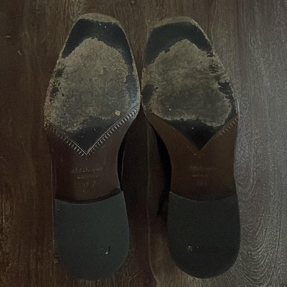 Salvatore Ferragamo Vintage Delirio Black Calf Leather Lace Up Dress Shoes 7 1/2 - Picture 5 of 16